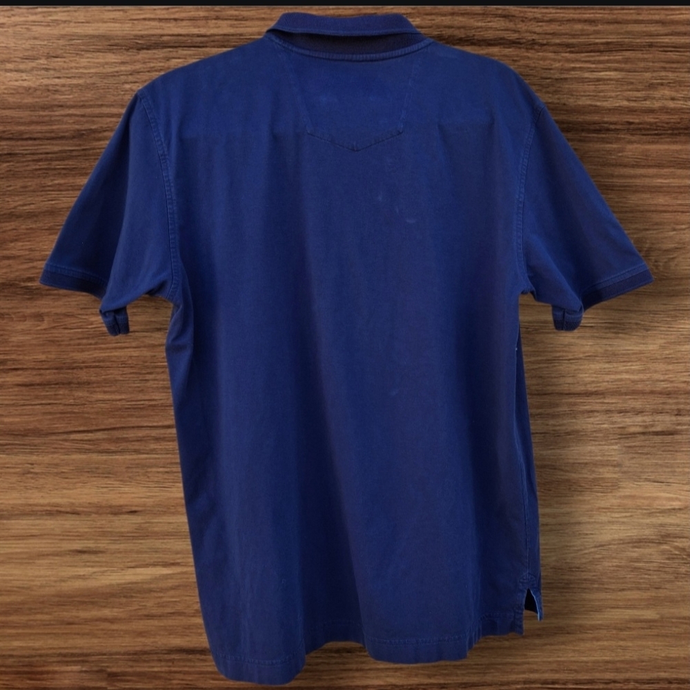 Robert Graham Embroidered Skull with Rose Navy Cotton Polo Shirt  Men Size Large - Picture 4 of 16